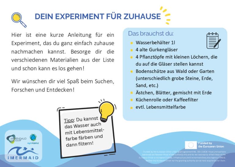 Experiment Wasser filtern